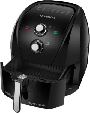 Freidora Eléctrica Mondial Sin Aceite AFN-80-FB Mega Family 8L 1900W 220V/60Hz Negro