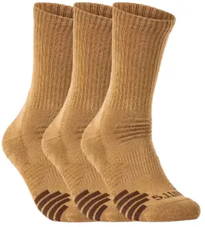 Medias 5.11 Tactical Duty Ready Plus Crew Socks 10044-389 Dark Coyote (3 Pares)