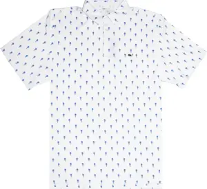Outlet Camiseta Polo Vineyard Vines Masculina - White Blue Raqueta