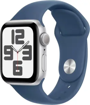 Apple Watch SE 2 (GPS) Caja Aluminio Silver 40mm Pulsera deportiva Denim M/L A2722
