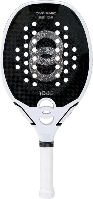 Raqueta de Beach Tennis Joog Dynamic 12K Pro Full Carbon EVA X-Soft - Blanco/Negro
