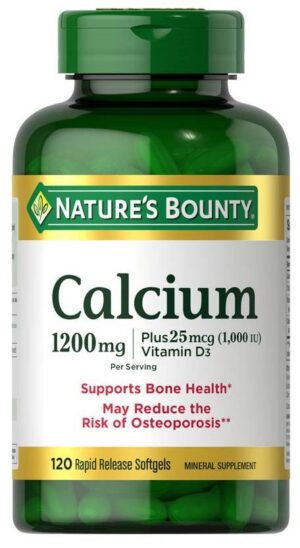 Nature's Bounty Calcium 1200mg Plus 25mcg Vitamin D3 120 Capsulas