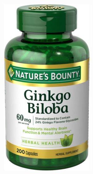 Nature's Bounty Ginkgo Biloba 60mg 200 Cápsulas