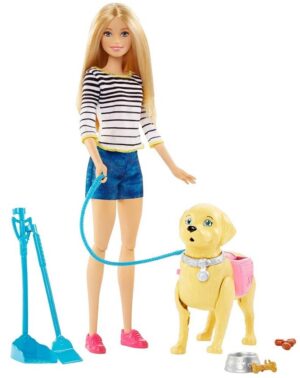 Muñeca Barbie Familia Mattel Paseo de Perrito DWJ68