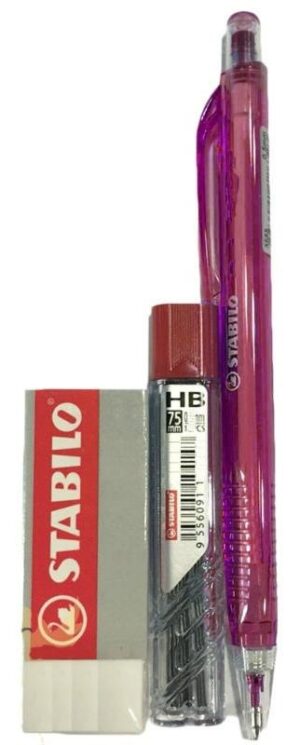 Kit Portaminas y Borrador Stabilo 0.5 mm 3135N  - Rojo