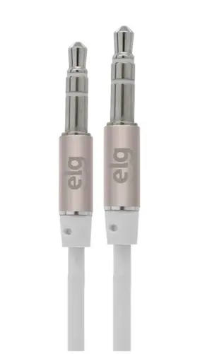 Cable Auxiliar P2 x P2 ELG ECAUX1 Audio Estéreo (1.25 metros) Blanco