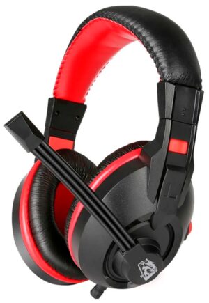 Headset Gamer ELG Exodus HGEX con Micrófono P2xP2 40mW (2 metros) Negro/Rojo