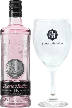 Gin Puerto de Indias Strawberry 700mL + Copa
