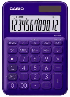 Calculadora Casio MS-20UC-PL (12 Dígitos) - Lila