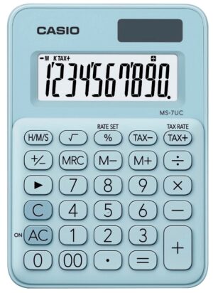 Calculadora Casio MS-7UC-LB (10 Dígitos) - Azul cielo