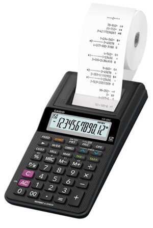 Calculadora Casio con Impresora HR-8RC  (12 Dígitos) - Negro