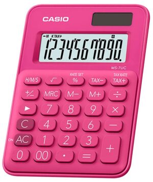 Calculadora Casio MS- 7UC (10 Dígitos) - Rosa Oscuro