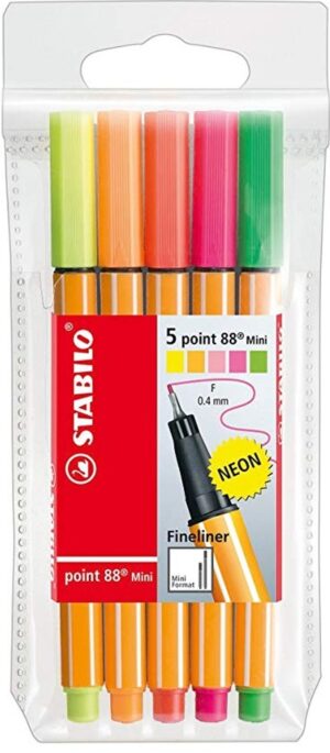 Bolígrafo Fineliner Stabilo 5 Point 88 Mini - (5 Colores)