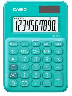 Calculadora Casio MS-7UC-GN (10 Dígitos) - Verde