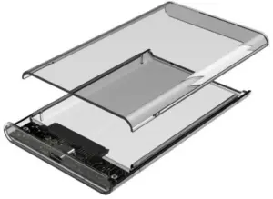 Gaveta Satellite AX-250 para HDD 2,5" SATA USB-C 3.0 Transparente (Hasta 1TB)