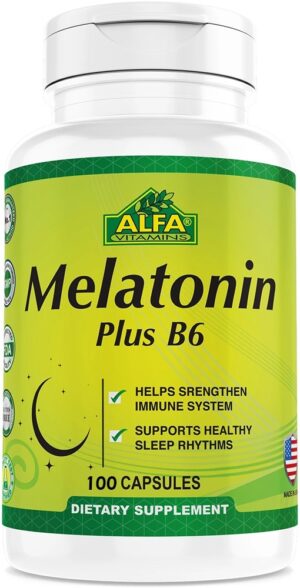Alfa Vitamins Melatonin Plus B6 (100 Cápsulas)