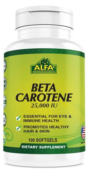 Alfa Vitamins Beta Carotene 25000 IU (100 Cápsula en Gel)