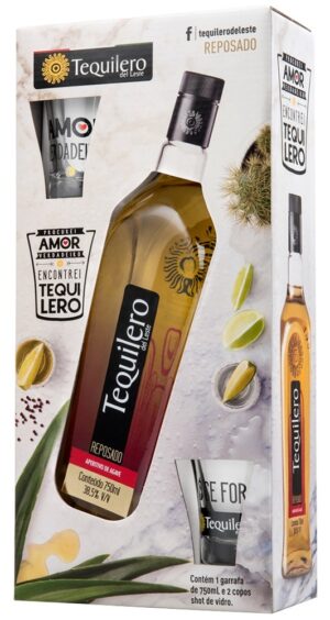 Tequila Tequilero del Leste Reposado - 750mL + 2 Vaso