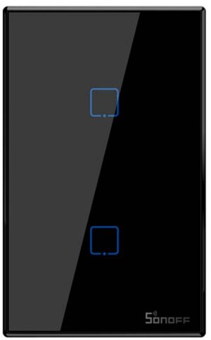 Interruptor Smart de Pared Sonoff TX T3US2C Negro