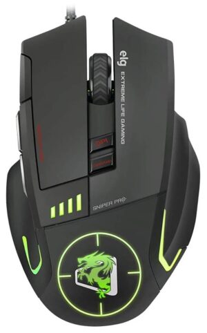 Mouse Gamer ELG Sniper PRO MGSP 8 botones True 5200dpi - Negro