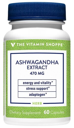 The Vitamin Shoppe Ashwagandha Extract 470MG (60 Capsulas)