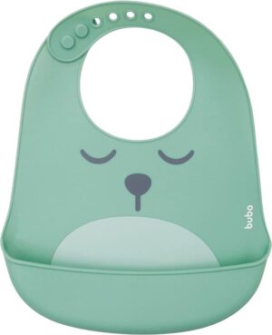 Babero de silicona con recoge migajas Buba 12094 (Verde)