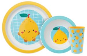 Kit plato + vaso frutti limón Buba 12745 (3 Piezas)