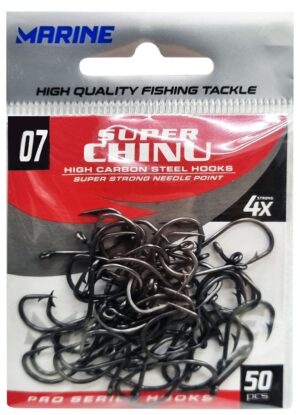 Anzuelo Marine Sports Super Chinu 4x Black 07 con 50 pcs