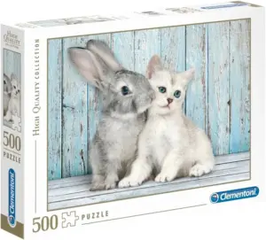 Rompecabeza Cat & Bunny - Clementoni 35004 (500 pzs)