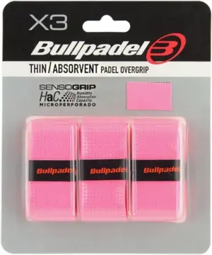 Overgrip Bullpadel Thin Absorvent para Raqueta - Rosa (3 Unidades)