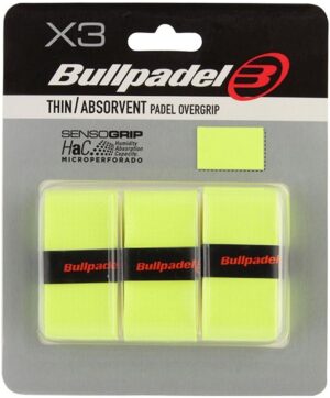 Overgrip Bullpadel Thin Absorvent para Raqueta - Amarillo Fluor (3 Unidades)