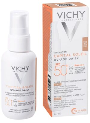 Crema Protector Solar Vichy Capital Soleil UV-Age Daily FPS 50+ con Color - 40mL