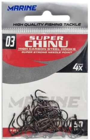 Anzuelo Marine Sports Super Chinu 4x Black 03 con 50 pcs