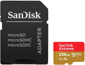 Memoria Micro SDXC Extreme A2 Sandisk 256GB 190MBs 2x1