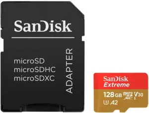 Memoria Micro SDXC Extreme A2 Sandisk 128GB 190MBs 2x1