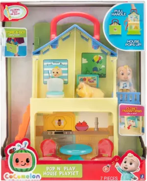 Cocomelon Pop N´ Play House Playset Jazwares - CMW0109 (7 Piezas)