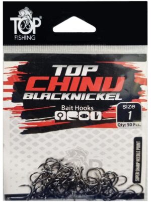 Anzuelo Top Fishing Chinu Black Nickel 01 con 50 pcs