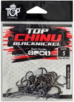 Anzuelo Top Fishing Chinu Black Nickel 05 con 40 pcs