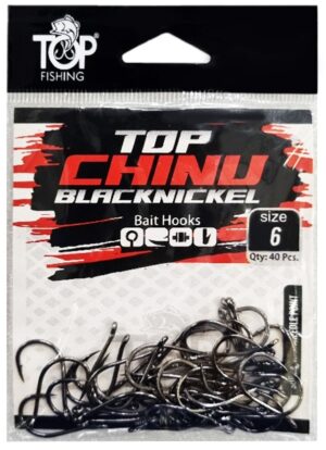 Anzuelo Top Fishing Chinu Black Nickel 06 con 40 pcs