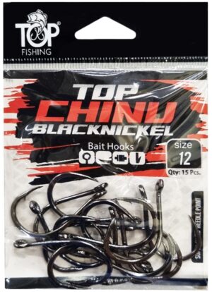 Anzuelo Top Fishing Chinu Black Nickel 12 con 15 pcs