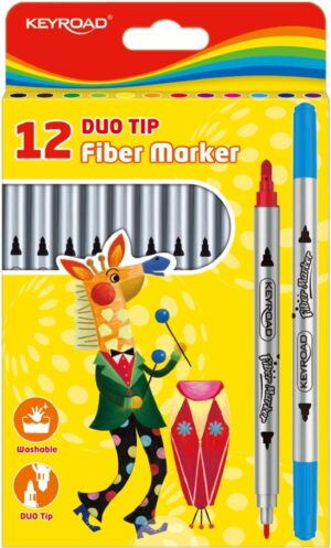 Marcador Escolar Doble Punta Keyroad - KR971414 (12 colores)