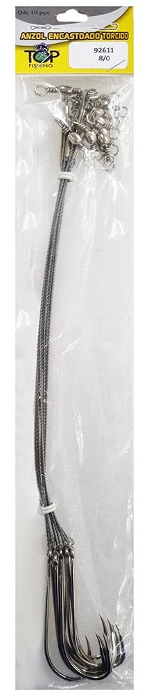 Anzuelo Top Fishing 92611 Encastoado Torcido 8/0 con 10 pcs