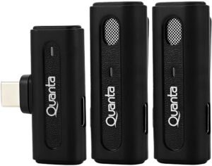 Micrófono Inalámbrico Quanta Dual Multi Dispositivo QTMDM20 Negro