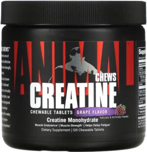 Animal Creatine Chews Grape Flavor (120 Comprimidos Masticables)