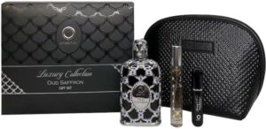 Kit Perfume Orientica Oud Saffron EDP 80mL + 10mL + Atomizador + Gift Bag - Unisex