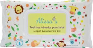 Toallitas Húmedas para Bebé Alissa´s 15cm x 20cm (50 Unidades)