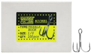 Garateia Marine Sports Treble Hook 1/0 con 100 Pcs