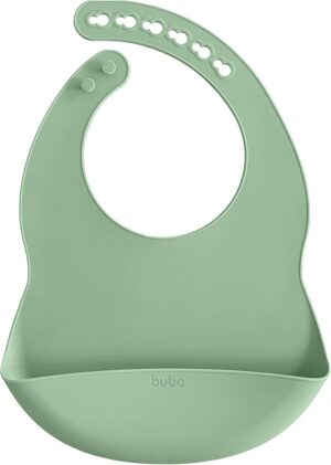 Bábero de silicona con recoge-migas verde Buba - 15641