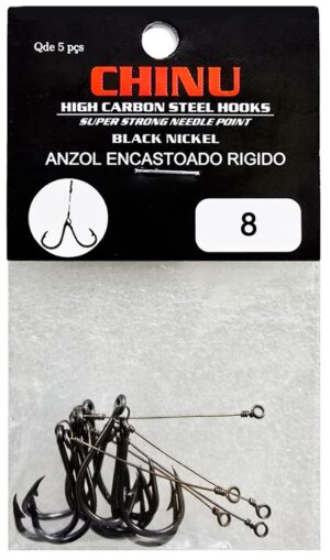 Anzuelo Top Fishing Chinu Duplo Encastoado Rigido 08 con 5 pcs