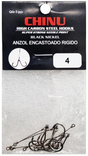 Anzuelo Top Fishing Chinu Duplo Encastoado Rigido 04 con 5 pcs